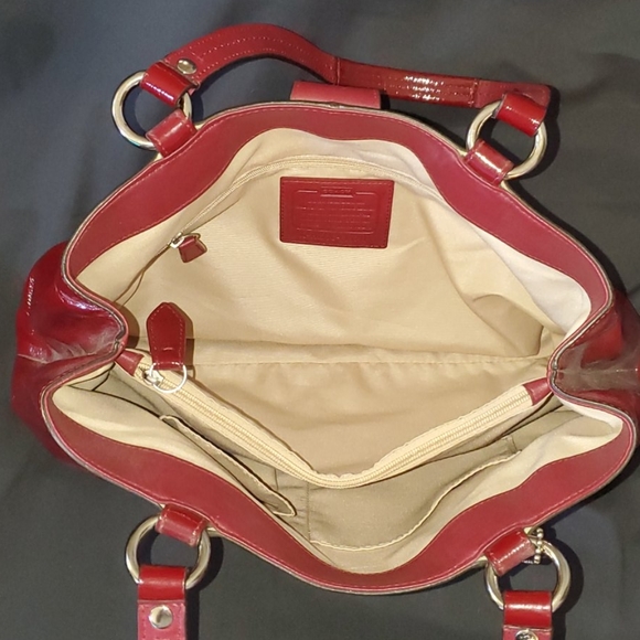 Red Coach Patten Leather Handbag - Picture 4 of 7